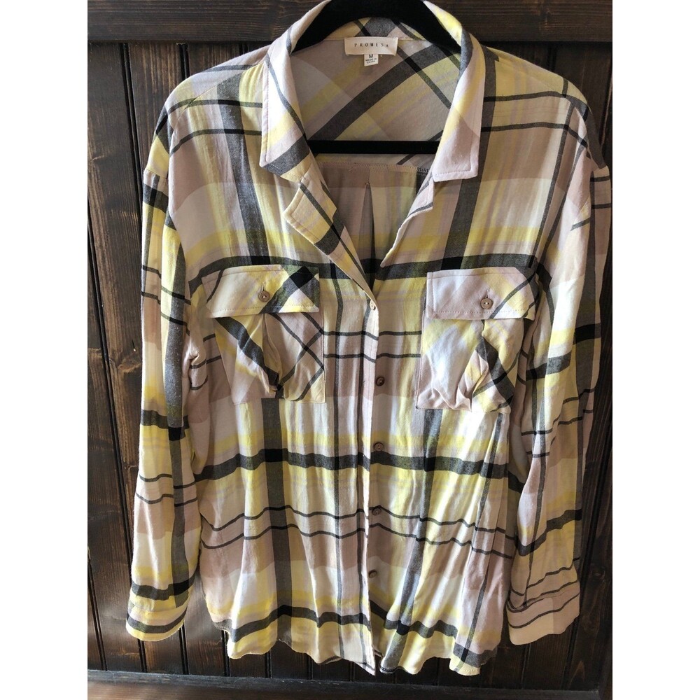 Vici Plaid Button Down Shirt Sz Med